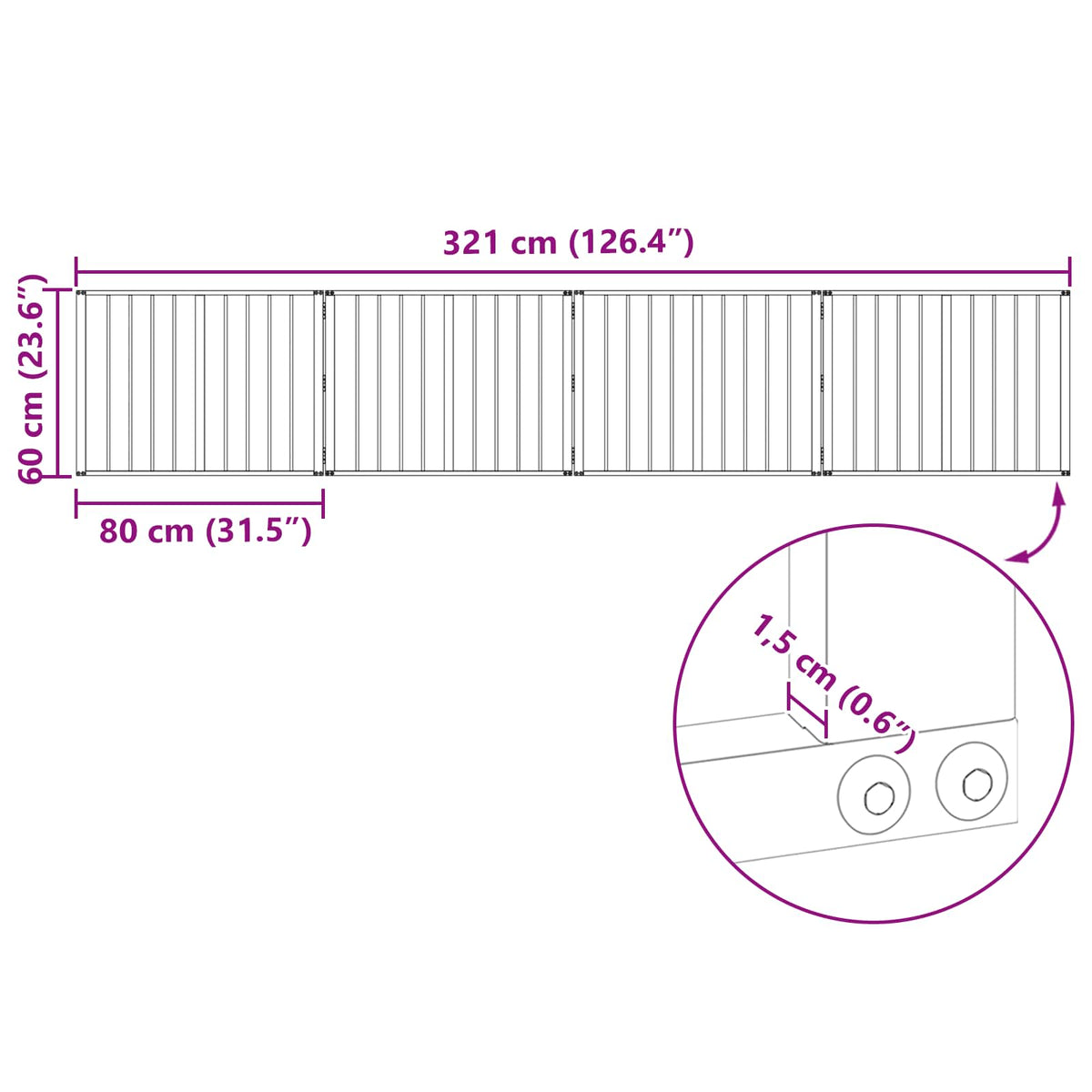 Hundedør 4 stk. Sort 80 x 60 cm Galvaniseret stål