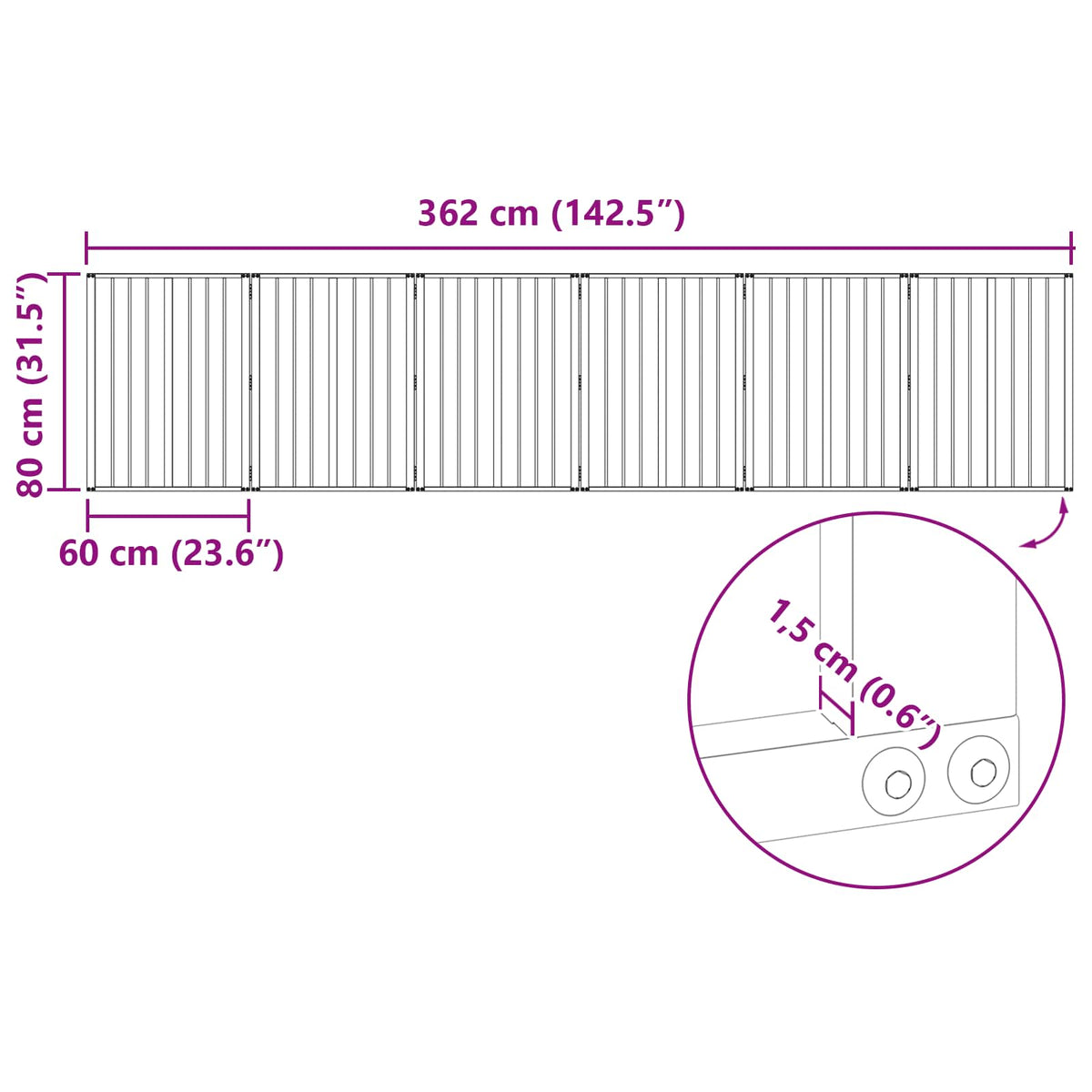 Hundedør 6 stk. Sort 60 x 80 cm Galvaniseret stål