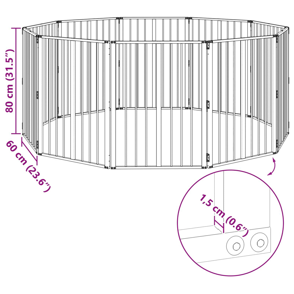 Hundedør 10 stk. Sort 60 x 80 cm Galvaniseret stål