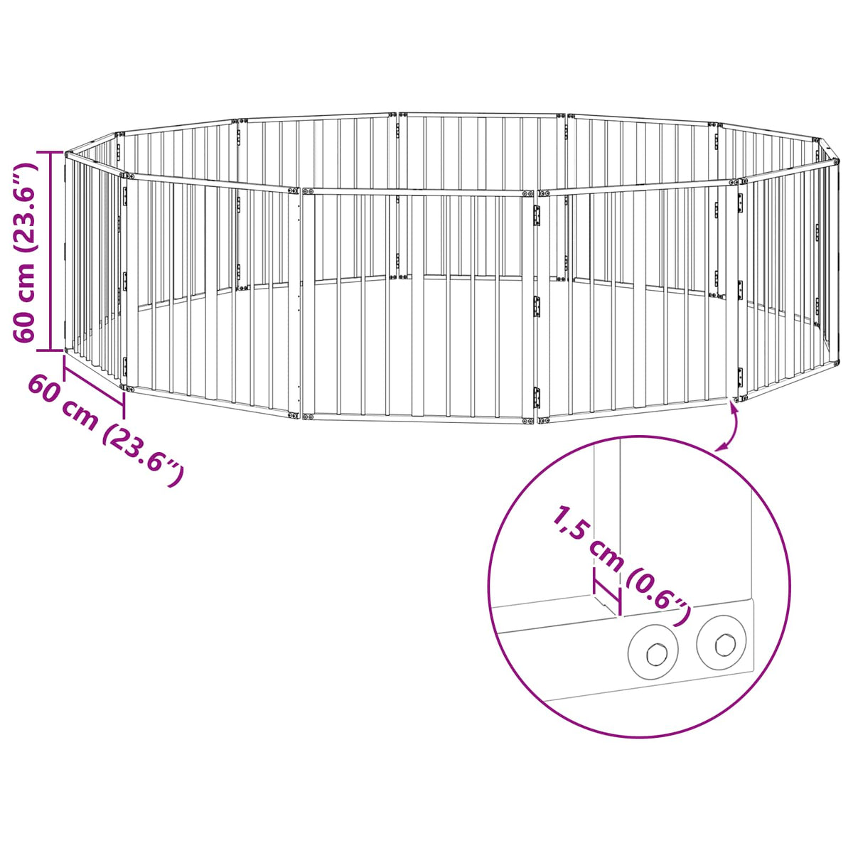 Hundedør 12 stk. Sort 60 x 60 cm Galvaniseret stål