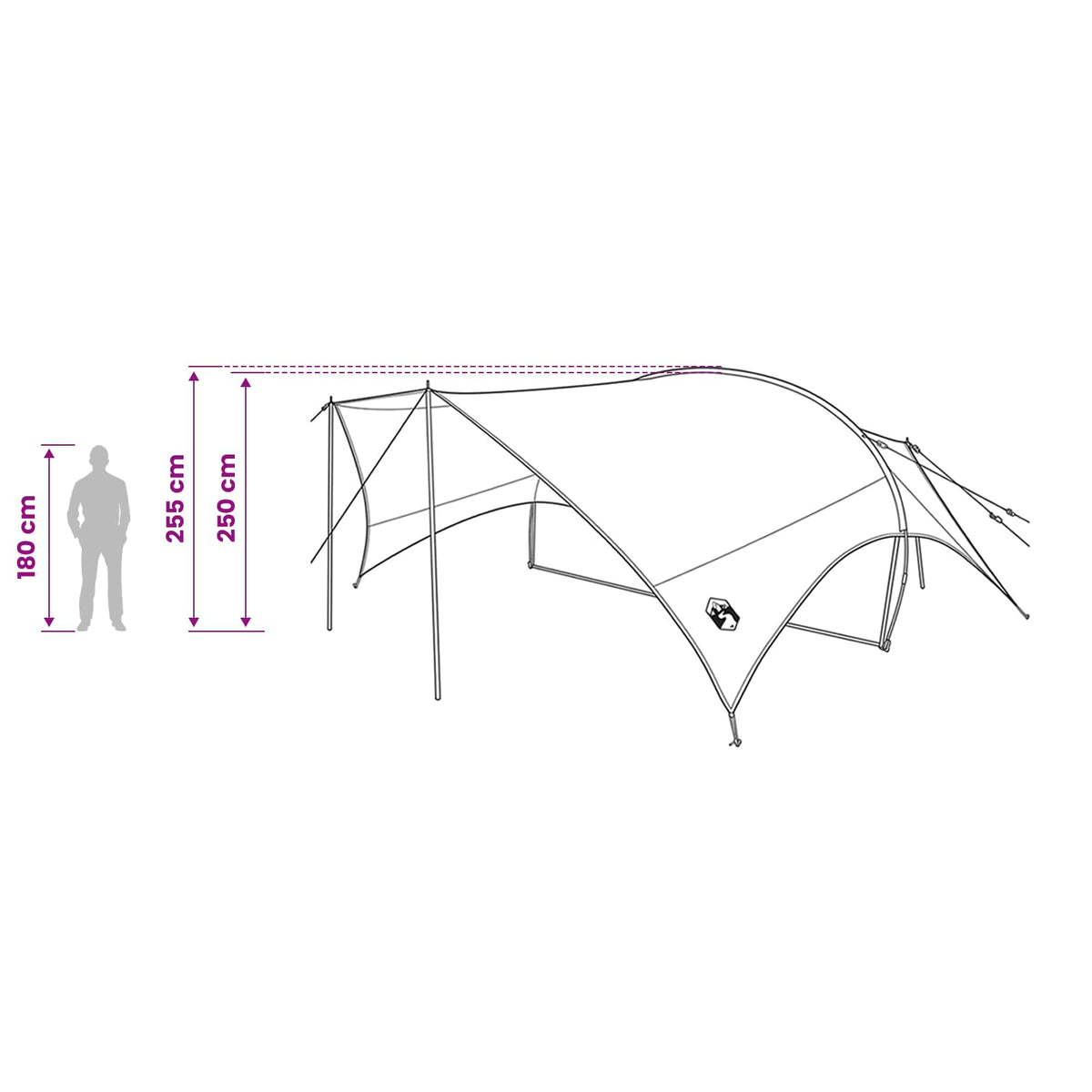 Camping tarp vandafvisende Blå 695 x 580 x 200 cm
