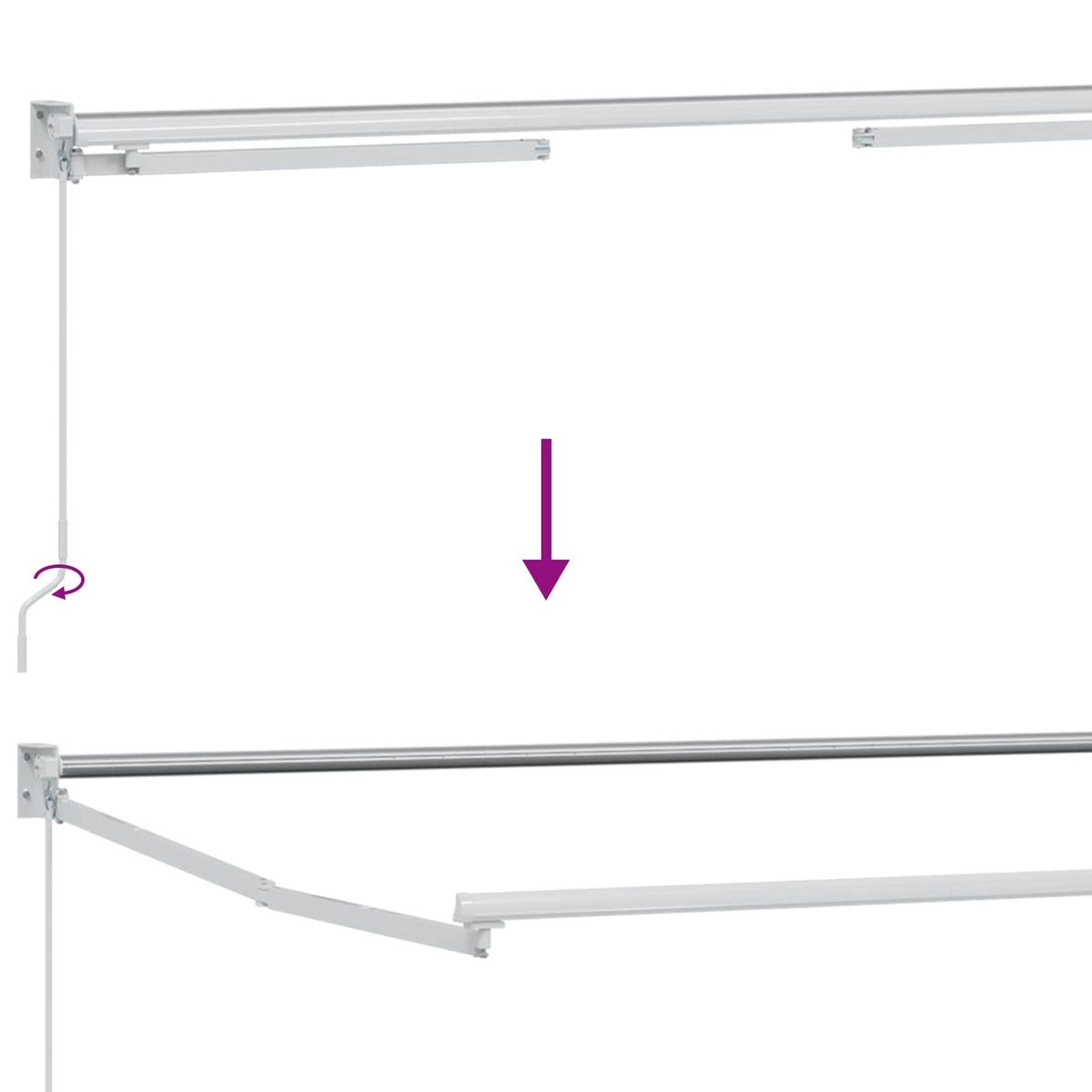 Manuel udtrækkelig markise med LED 3,5 x 2,5 m