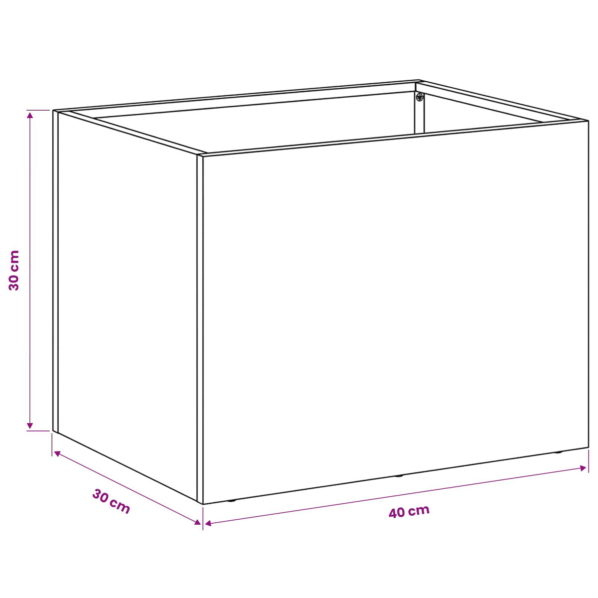 Have Blomsterkrukke 2 stk. Antracit 40 x 30 x 30 cm