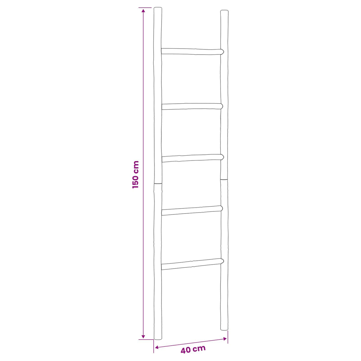 Tæppe Stige Sort 40 x 150 cm Bambus