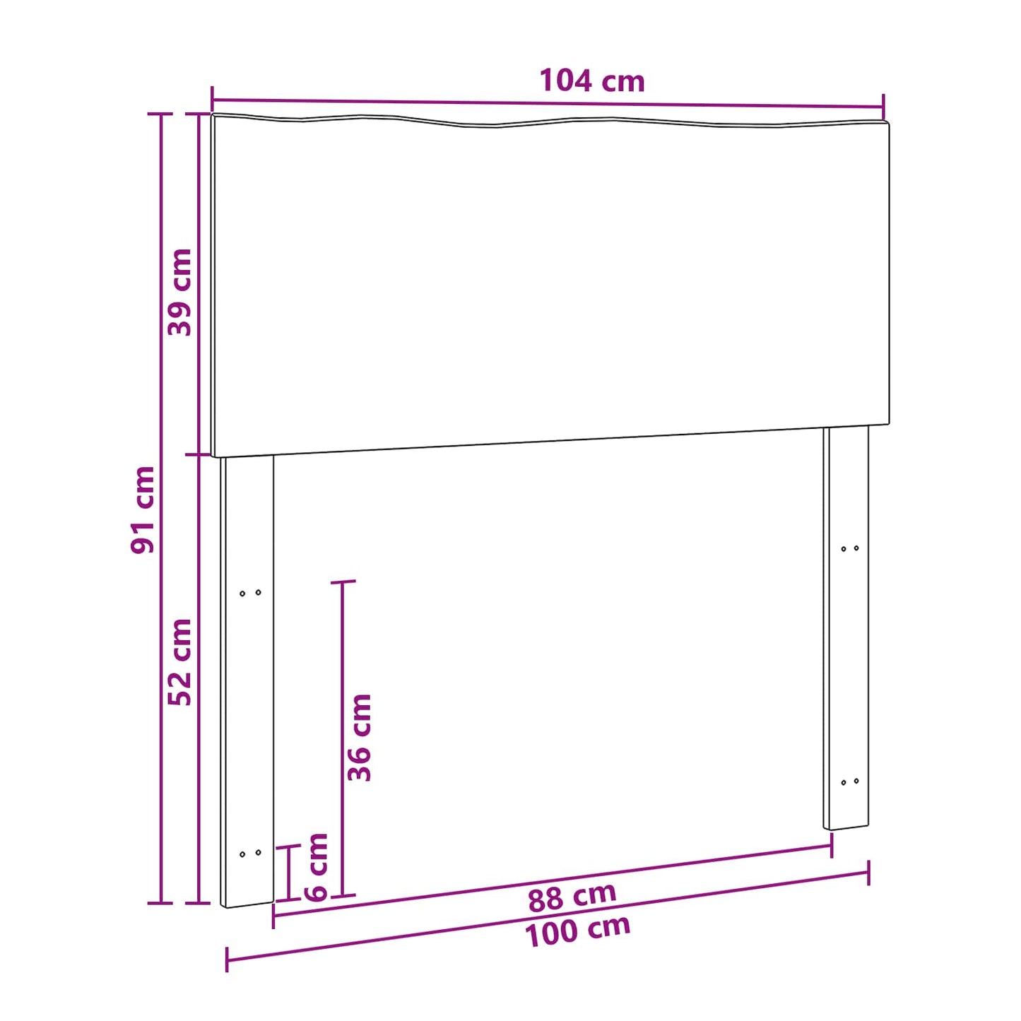 Sengegavl med naturkant ROSTOCK Mørk Brun 100 cm