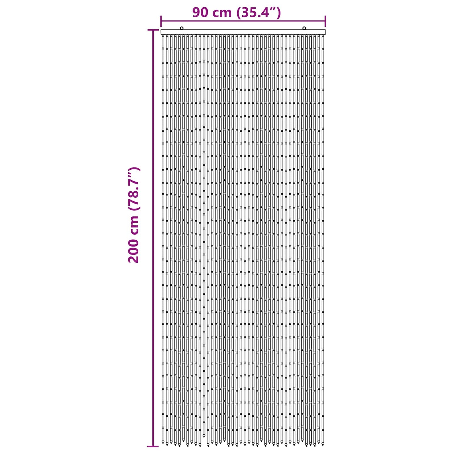 Insekt Dør Gardin flerfarvet 90 x 200 cm Bambus