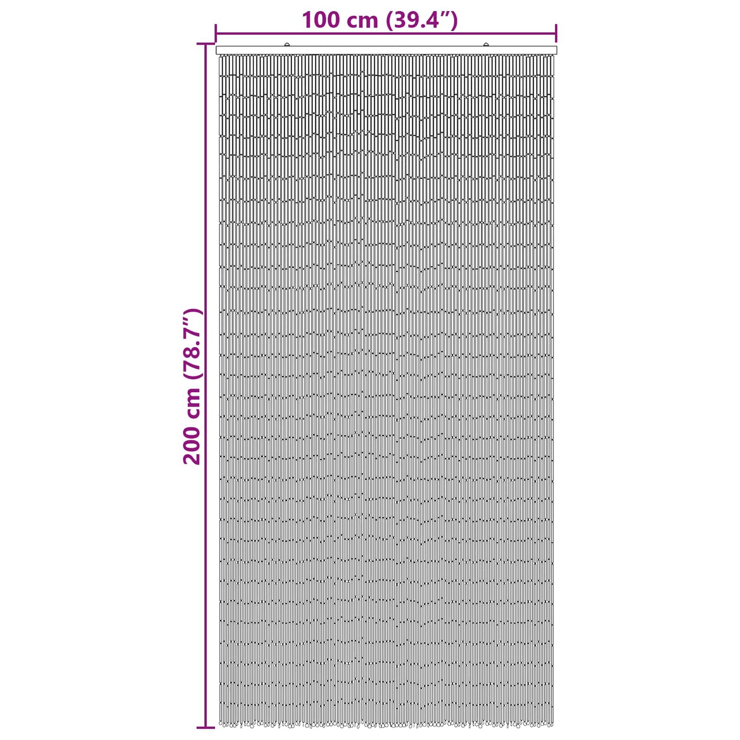 Insekt Dør Gardin flerfarvet 100 x 200 cm Bambus