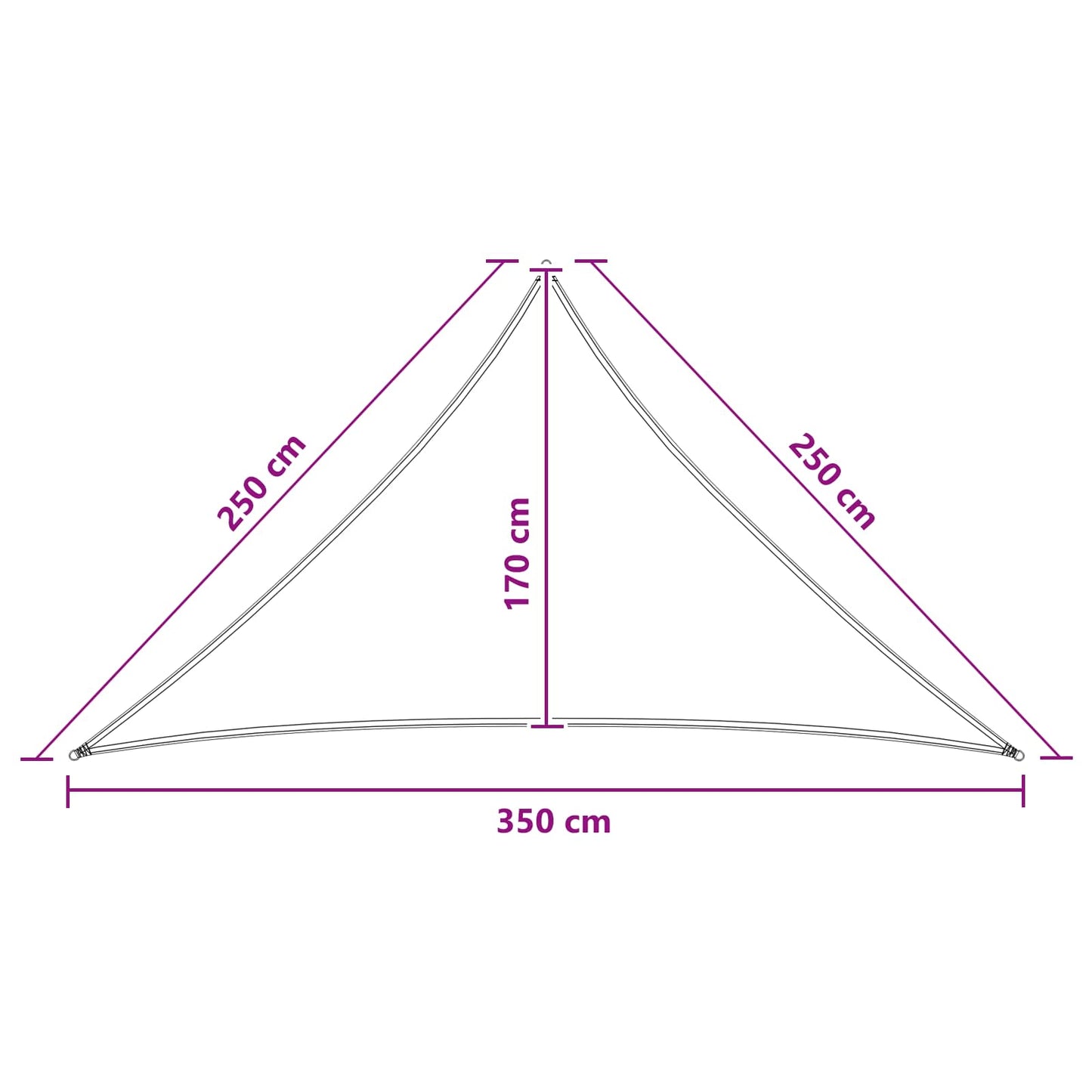 Solsejl 2,5 x 2,5 x 3,5 m HDPE Trekantet Blå og Hvid