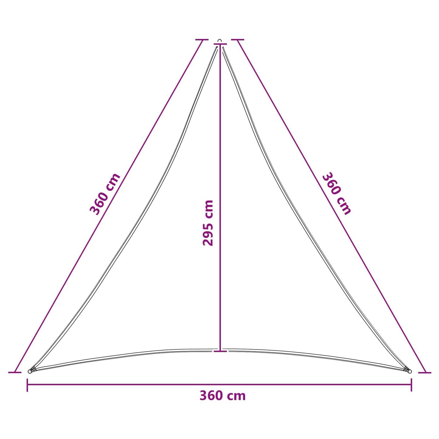 Solsejl 3,6 x 3,6 x 3,6 m HDPE Trekantet Blå og Hvid