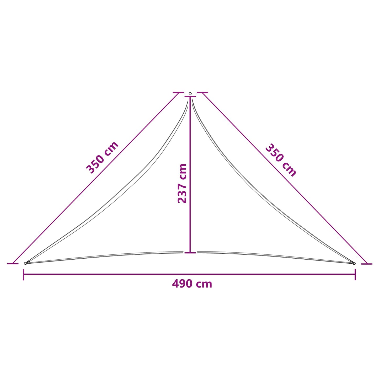 Solsejl 3,5 x 3,5 x 4,9 m HDPE Trekantet Lys Grå og Hvid