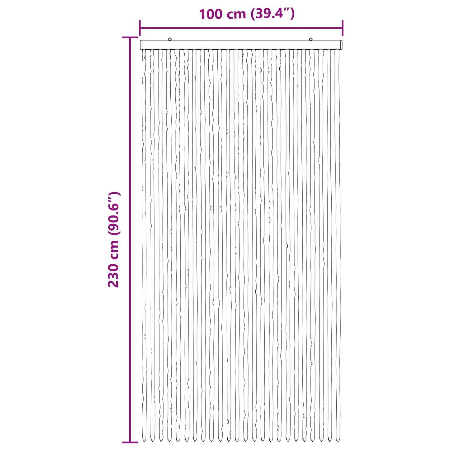 Insektgardin i chenille Brun og Beige 100 x 230 cm 100% PP