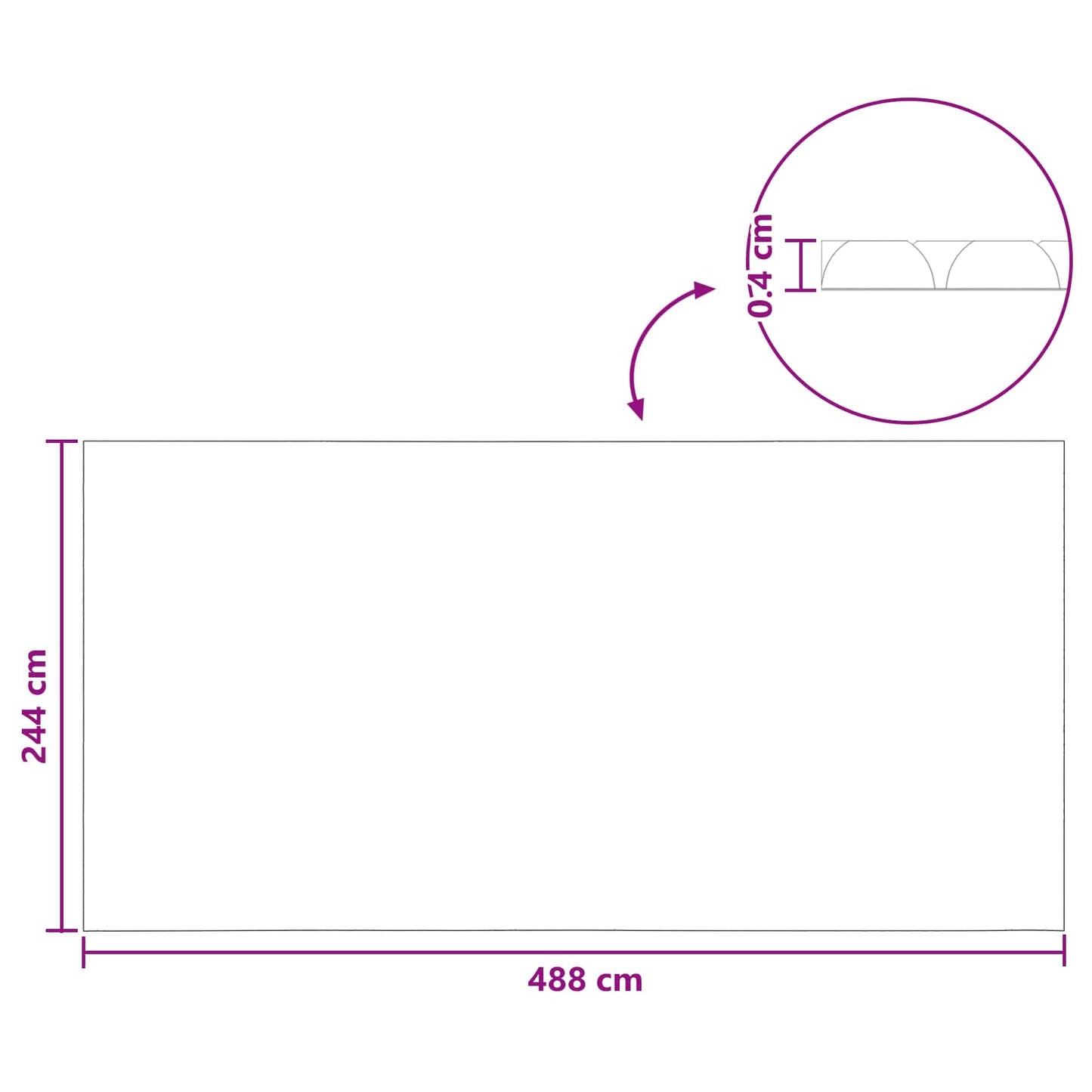 Solar Pool Cover Ekstra Tung 488 x 244 cm 400 μm Firkantet PE