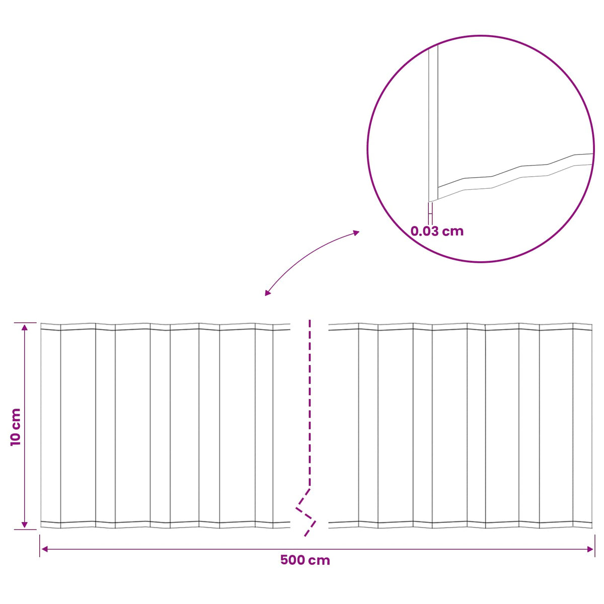 Plænekant 5 m x 10 cm Galvaniseret stål Sølv
