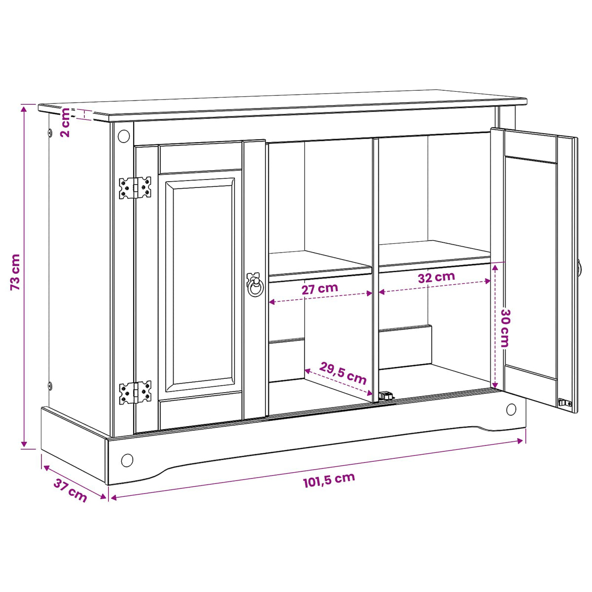 Akvarium stand CORONA Brun 101,5 x 37 x 73 cm 300 kg