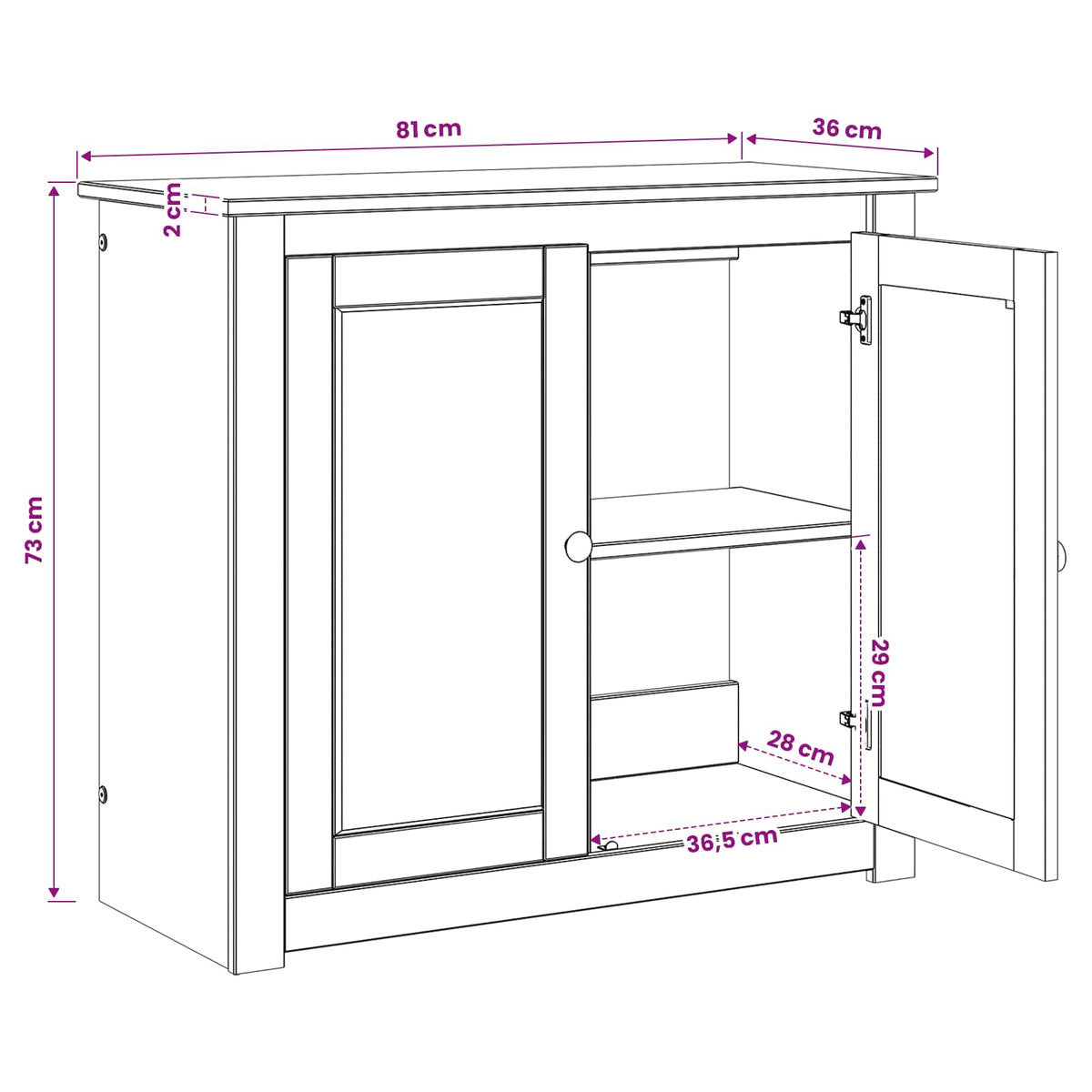 Akvarium stand PANAMA Hvid og brun 81 x 36 x 73 cm 250 kg