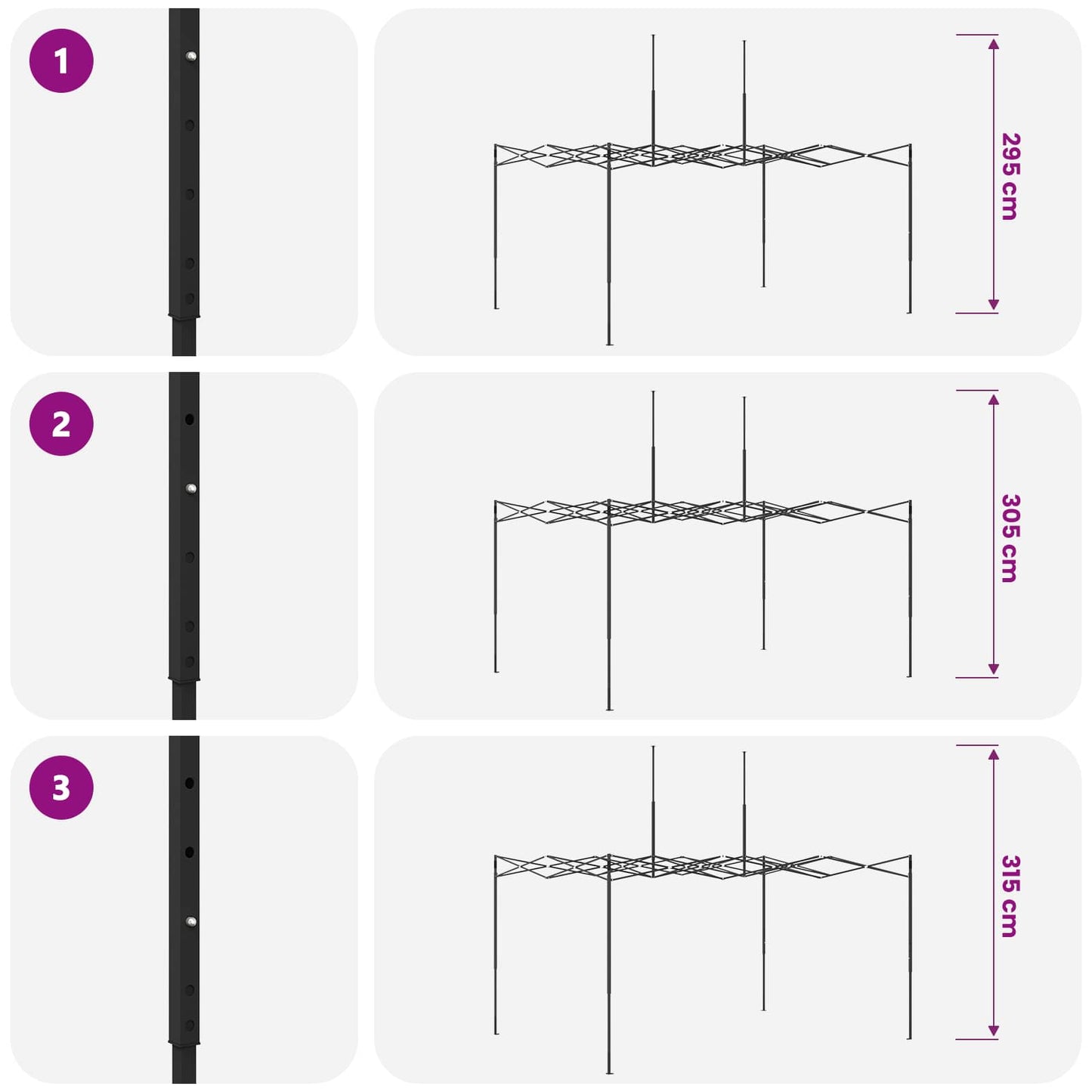 Baldakintelt med 4 Sidevægge 2,9 x 4,3 m Hærkamuflage