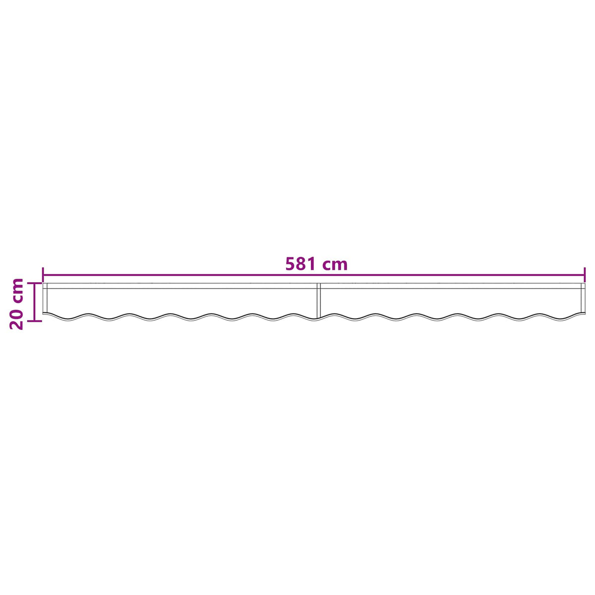 Udskiftningskappe til markise til 6 m Lysegrå og hvidstribet