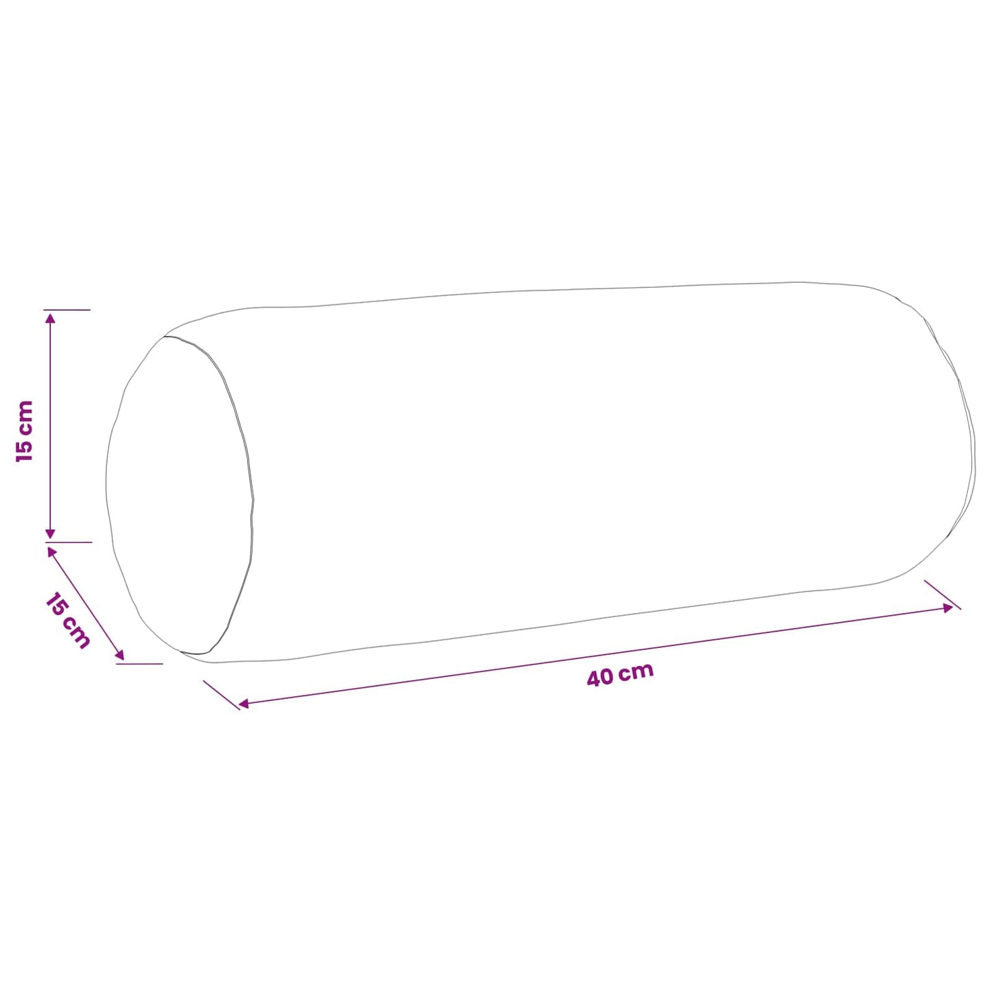 Pudebetræk 6 stk. HEERLEN Lyserød Ø 15 x 40 cm Stof