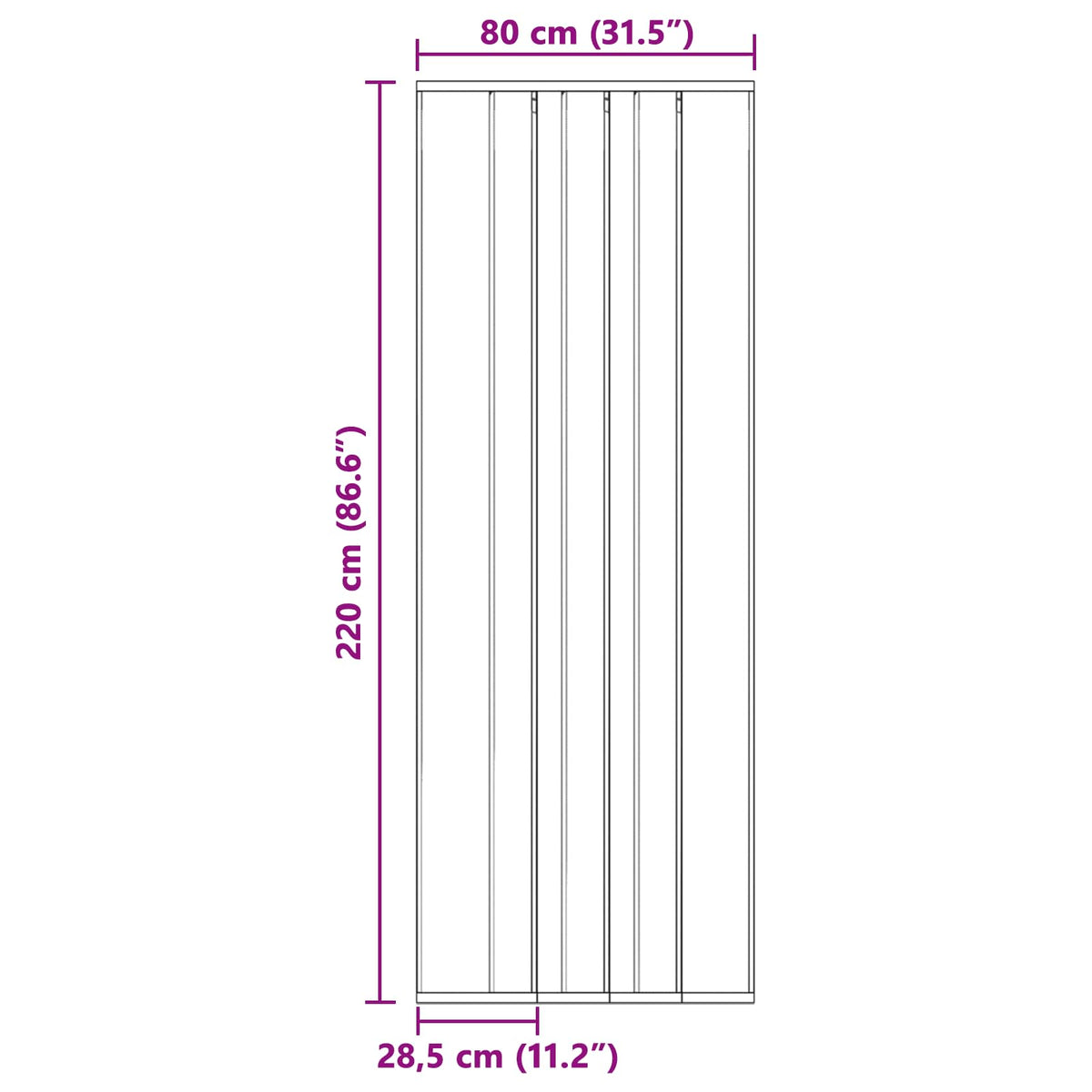 Insektdørskærm med netforhæng Sort 80 x 220 cm Polyester