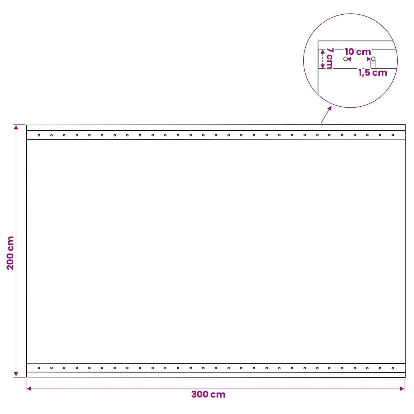 Presenning med øjer 2 stk. Grøn 2 x 3 m 260 gsm PE