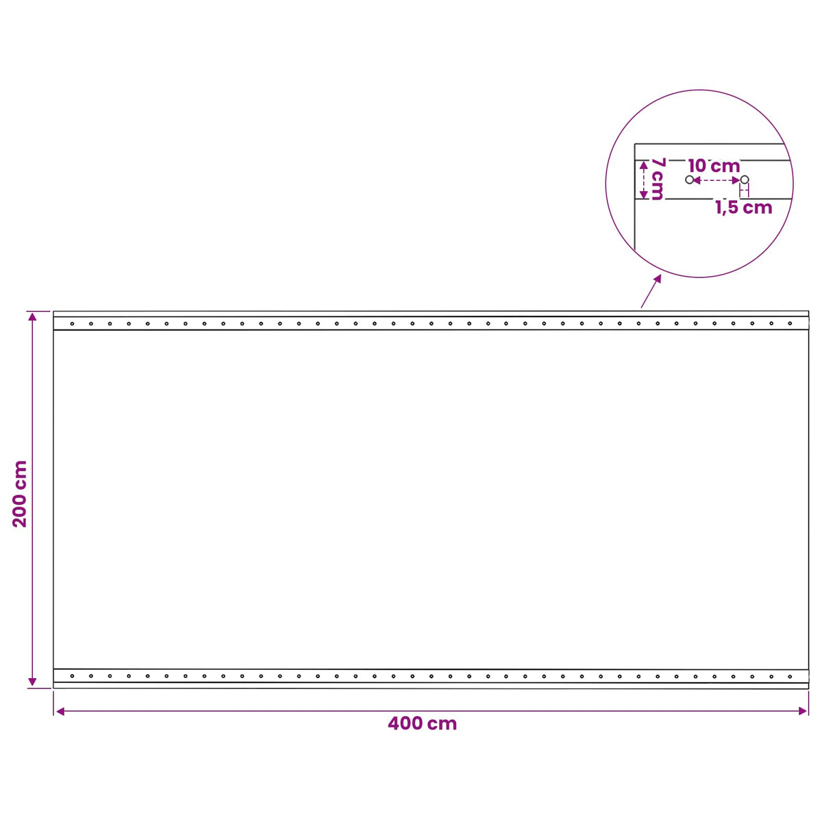 Presenning med øjer 2 stk. Grøn 2 x 4 m 260 gsm PE