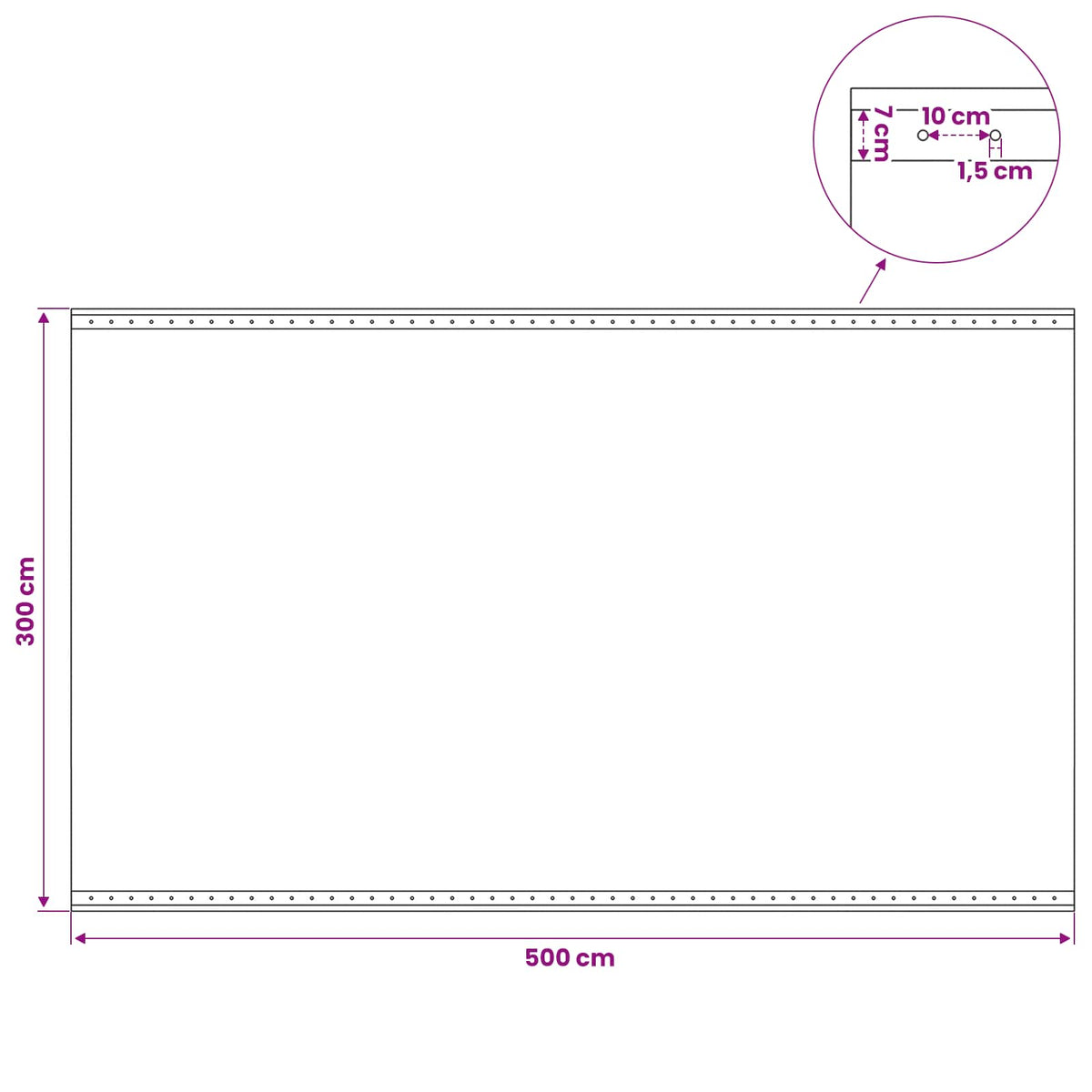Presenning med øjer 2 stk. Grøn 3 x 5 m 260 gsm PE