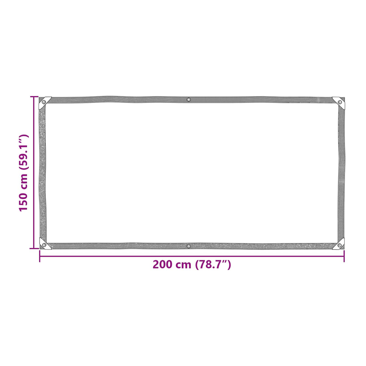 Presenning Transparent 2 x 1,5 m PE