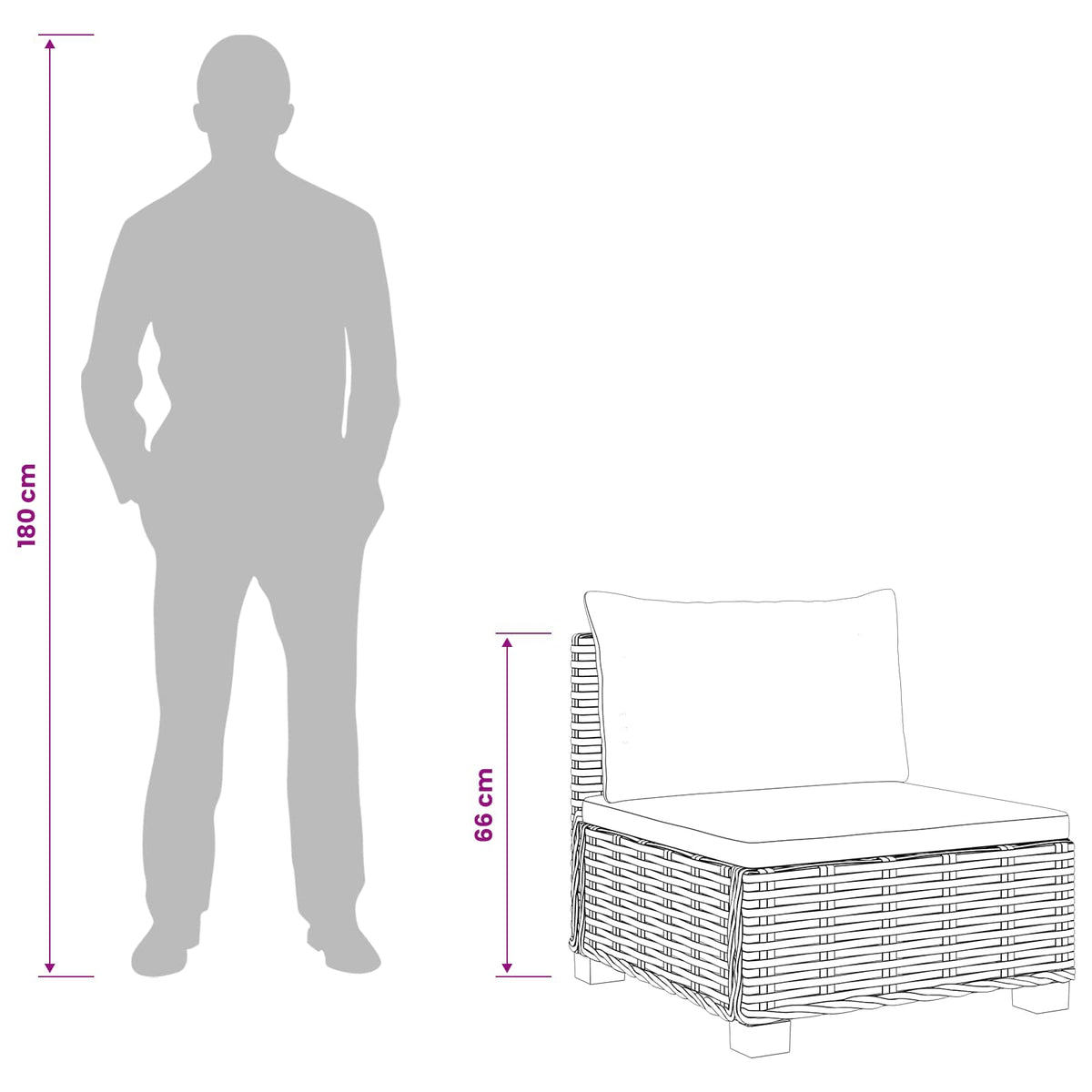 3 stk. Rattan Loungesæt med Puder GENDT Naturlig rattan