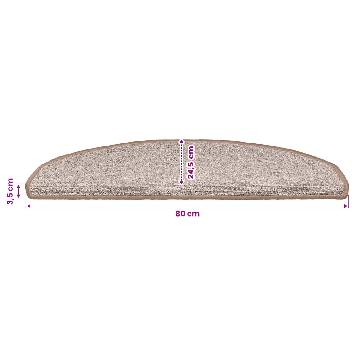 Selvklæbende Trappemåtter 15 stk. 80 x 24,5 x 3,5 cm Lys Brun