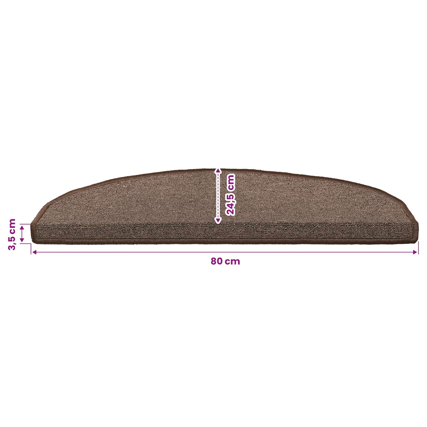 Selvklæbende Trappemåtter 15 stk. 80 x 24,5 x 3,5 cm Kaffe Brun