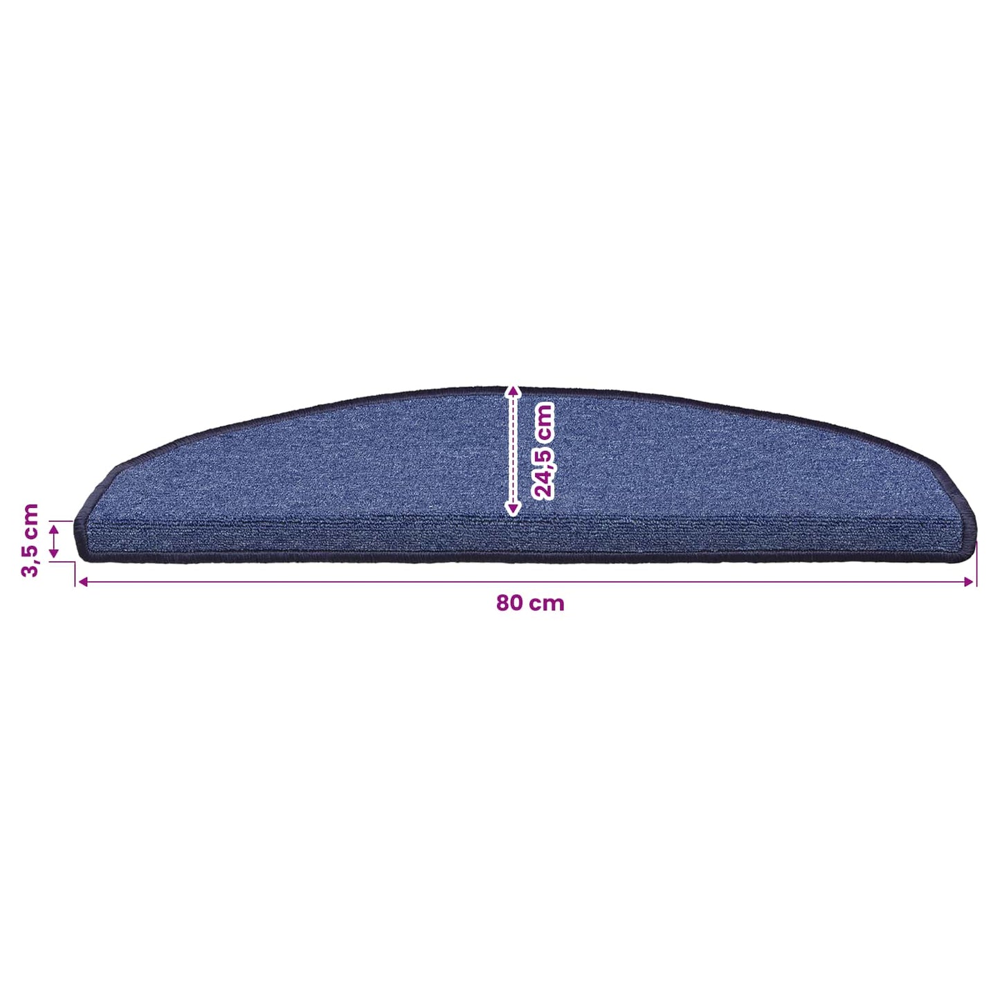 Selvklæbende Trappemåtter 15 stk. 80 x 24,5 x 3,5 cm Blå