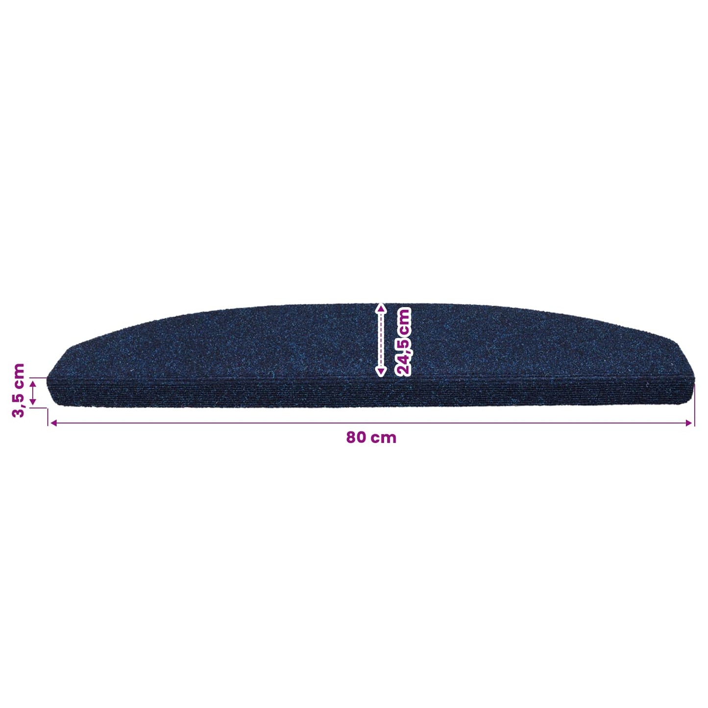 Selvklæbende Trappemåtter 15 stk. 80 x 24,5 x 3,5 cm Marineblå