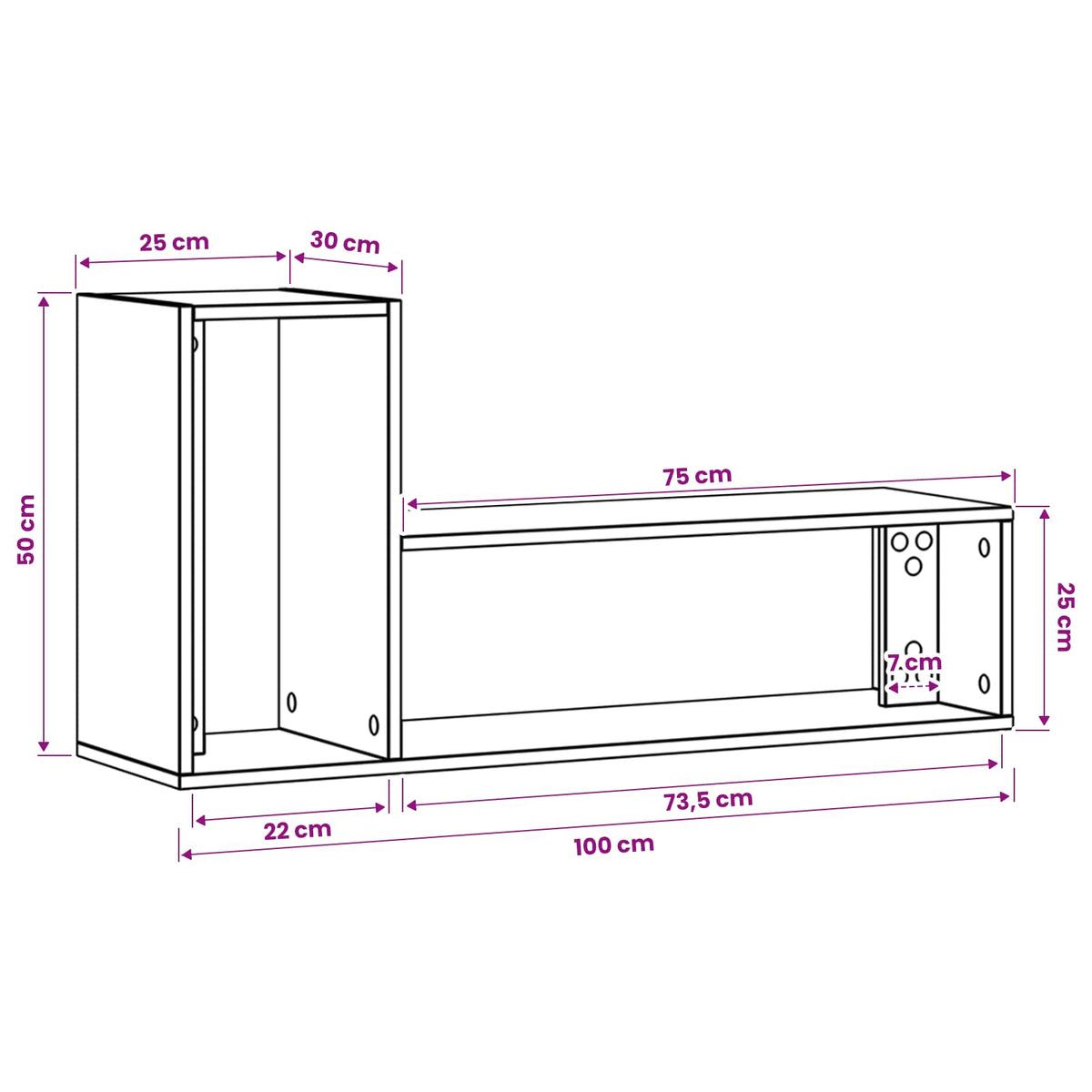 TV-skab 100 x 30 x 50 cm Sort eg Konstrueret træ