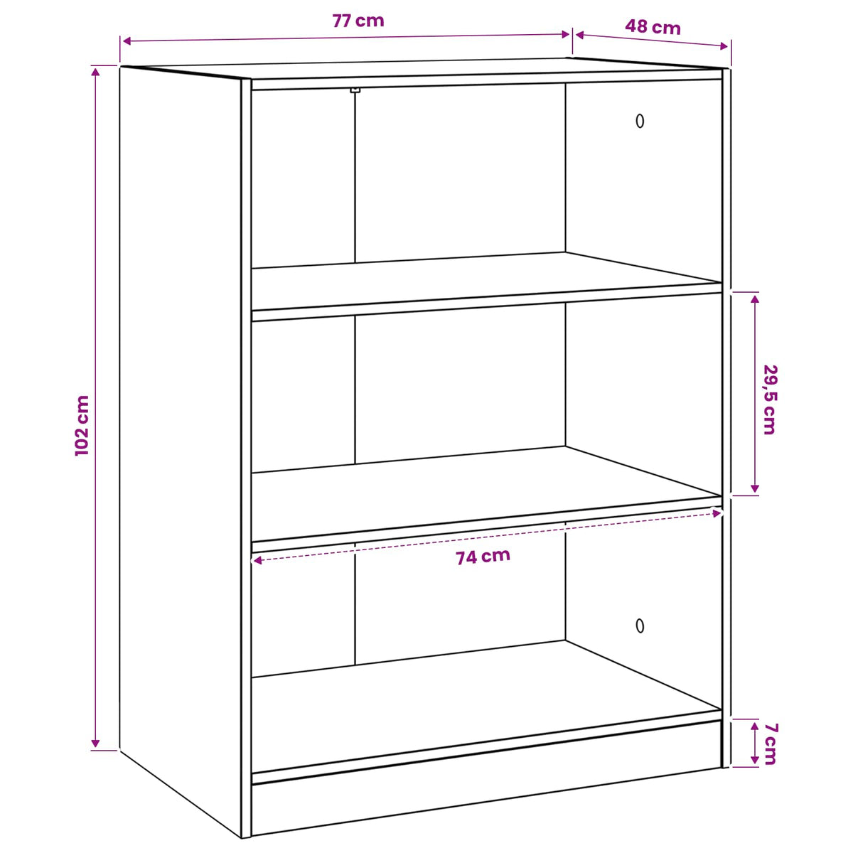Garderobeskab Sort eg 77 x 48 x 102 cm Konstrueret træ
