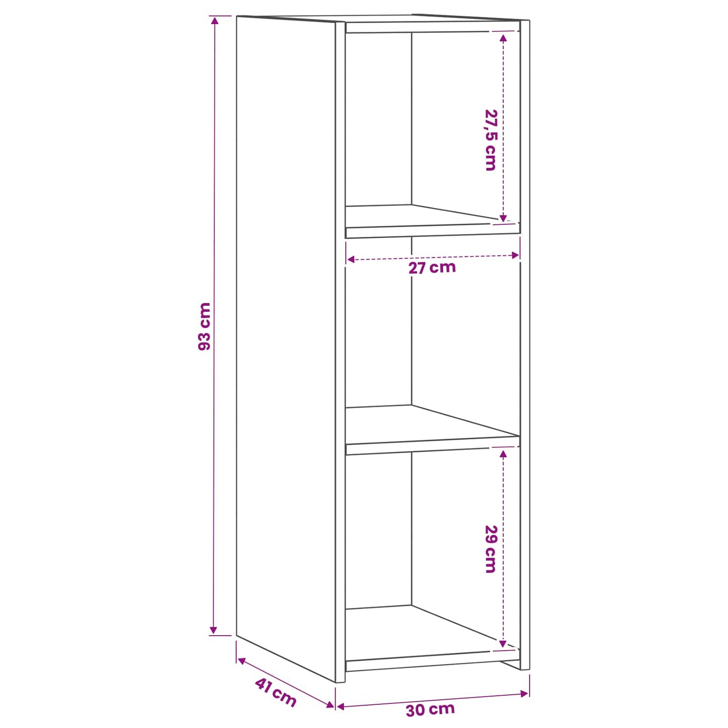 Sideboard Artisan-eg 30 x 41 x 93 cm Konstrueret træ