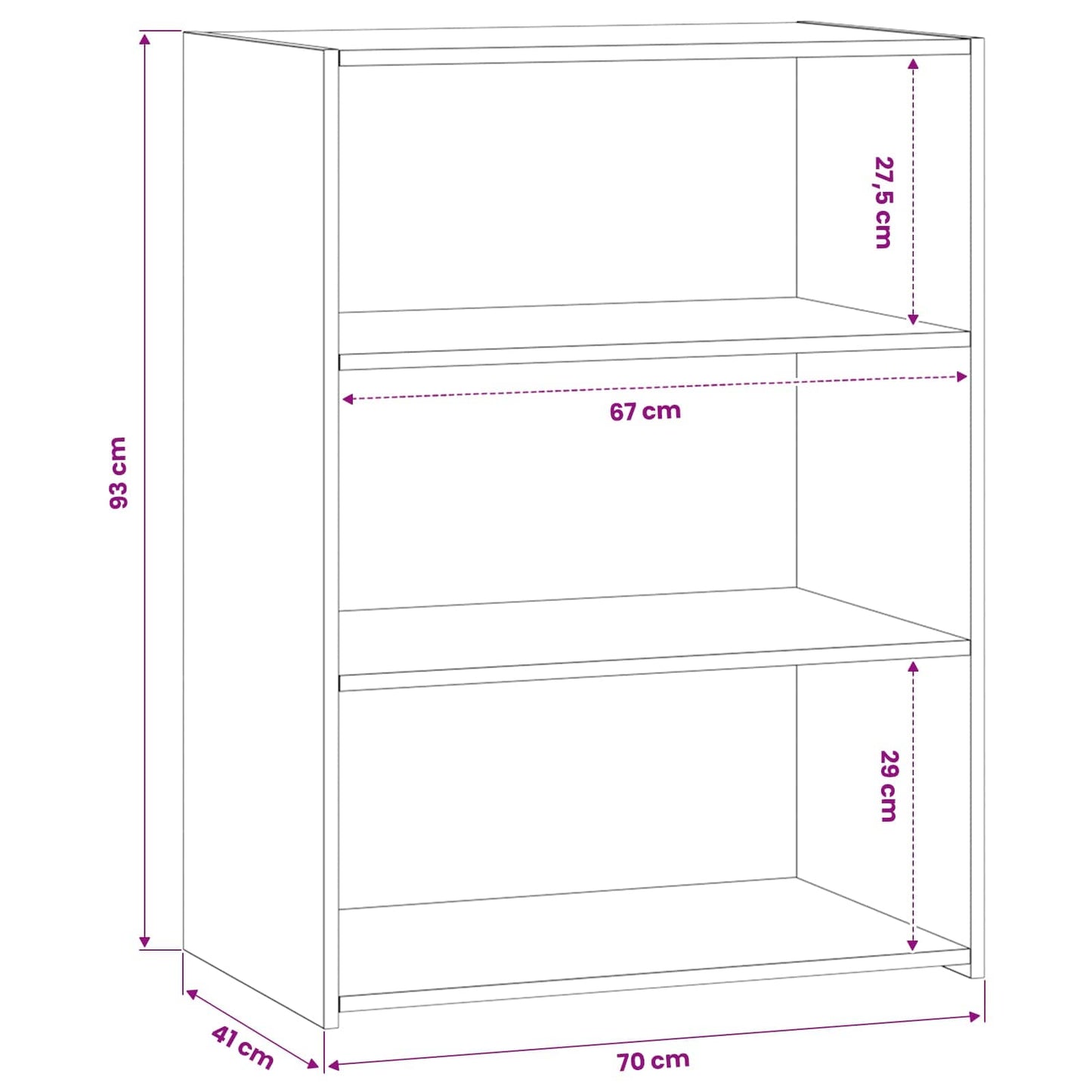 Sideboard Gammelt træ 70 x 41 x 93 cm Konstrueret træ