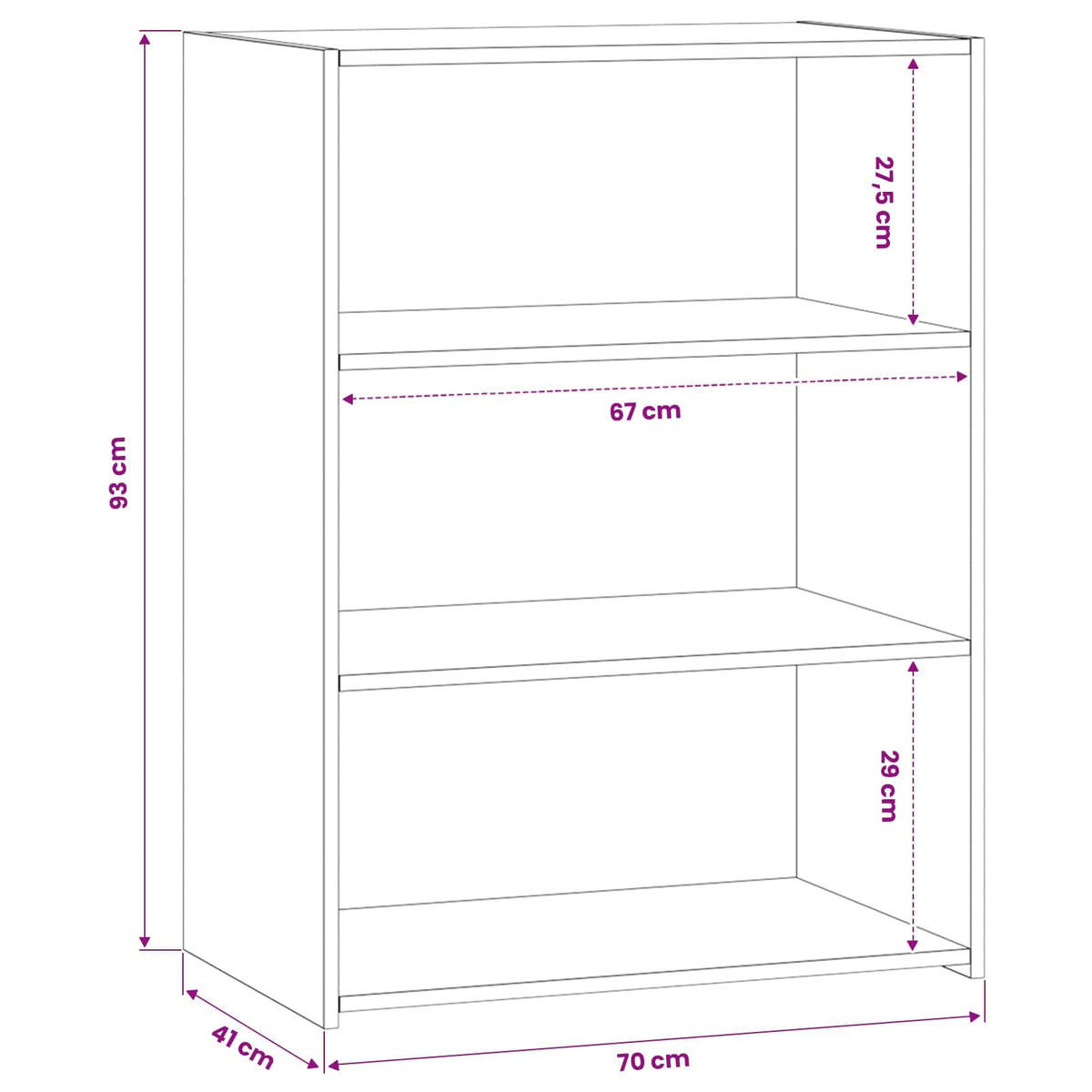 Sideboard Artisan-eg 70 x 41 x 93 cm Konstrueret træ