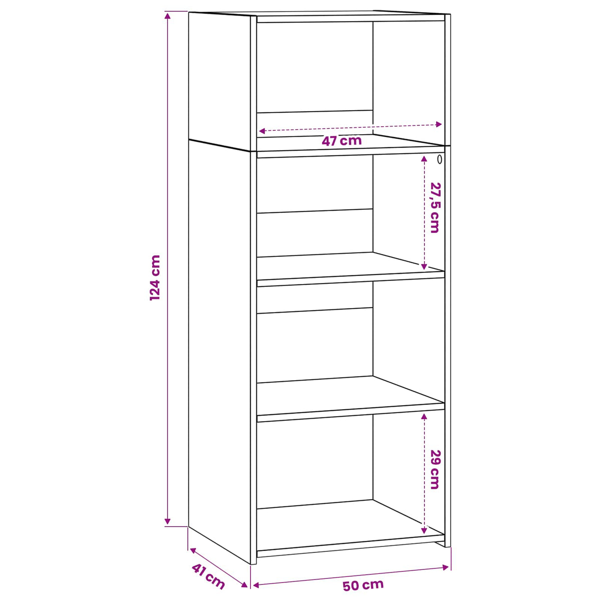 Highboard Artisan-eg 50 x 41 x 124 cm Konstrueret træ
