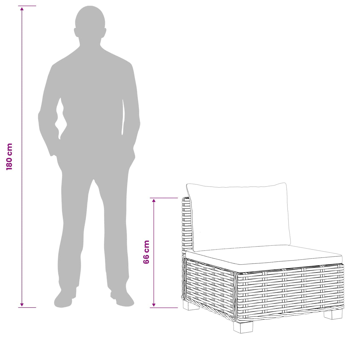 2 stk. Rattan Lounge Sæt med Puder GENDT Naturlig rattan