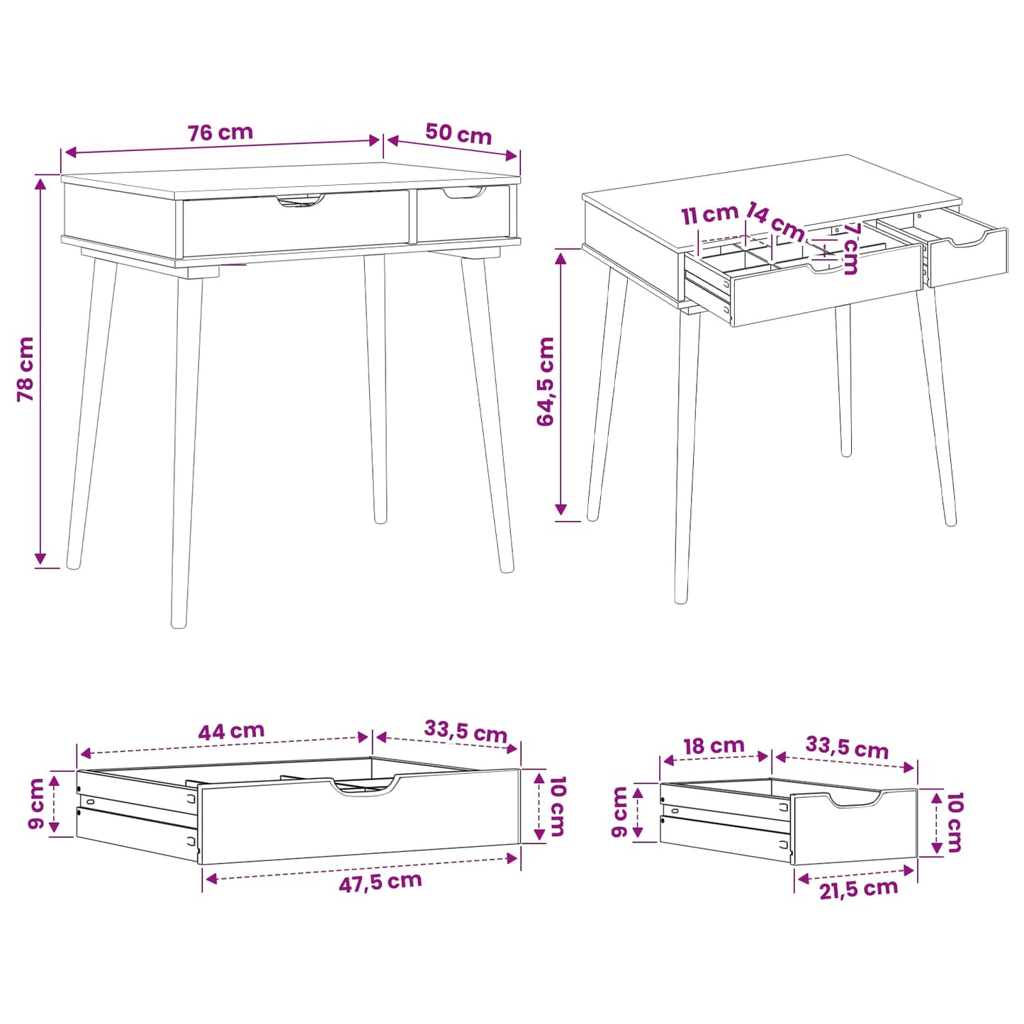 Klædeskab FAUSKE Hvid 76 x 50 x 78 cm