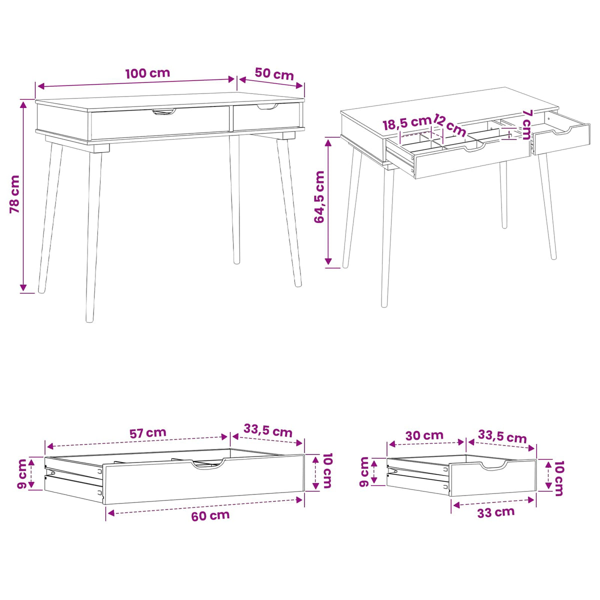 Klædeskab FAUSKE Hvid 100 x 50 x 78 cm