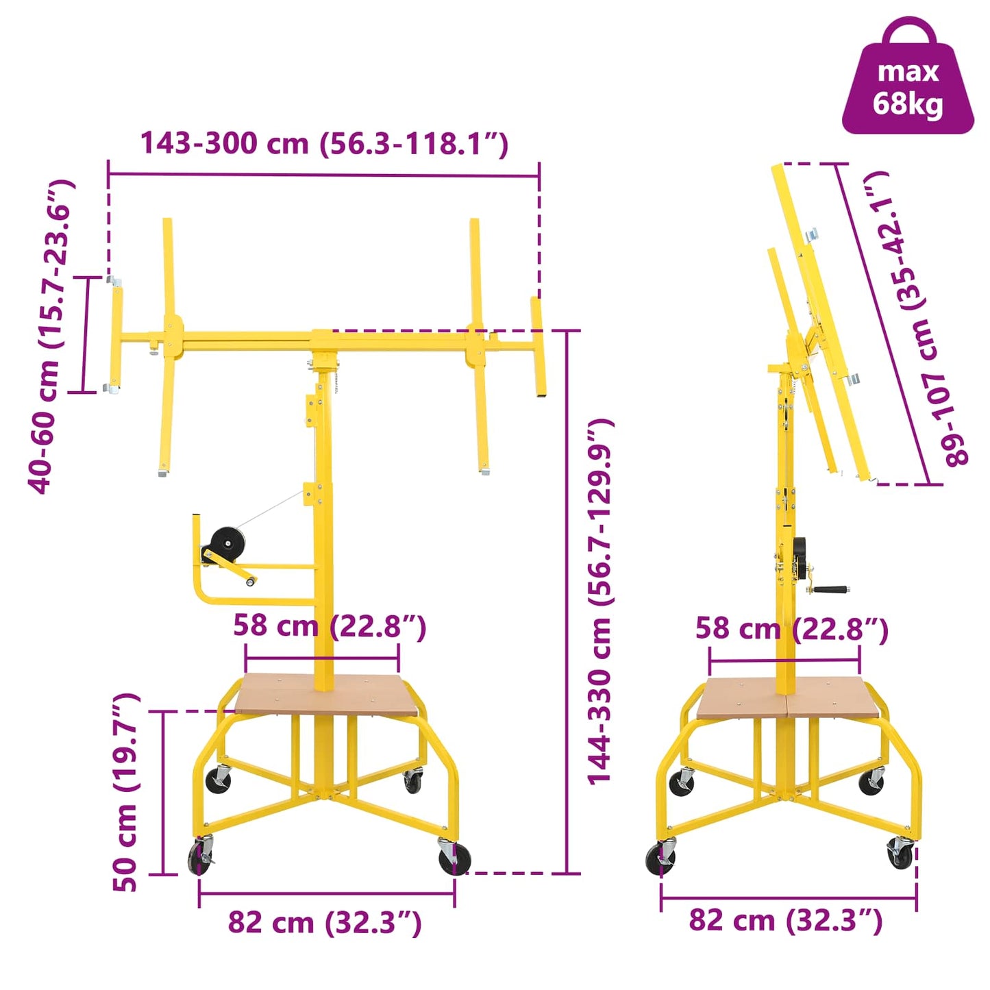 Gipsplade Lifter Stål Gul