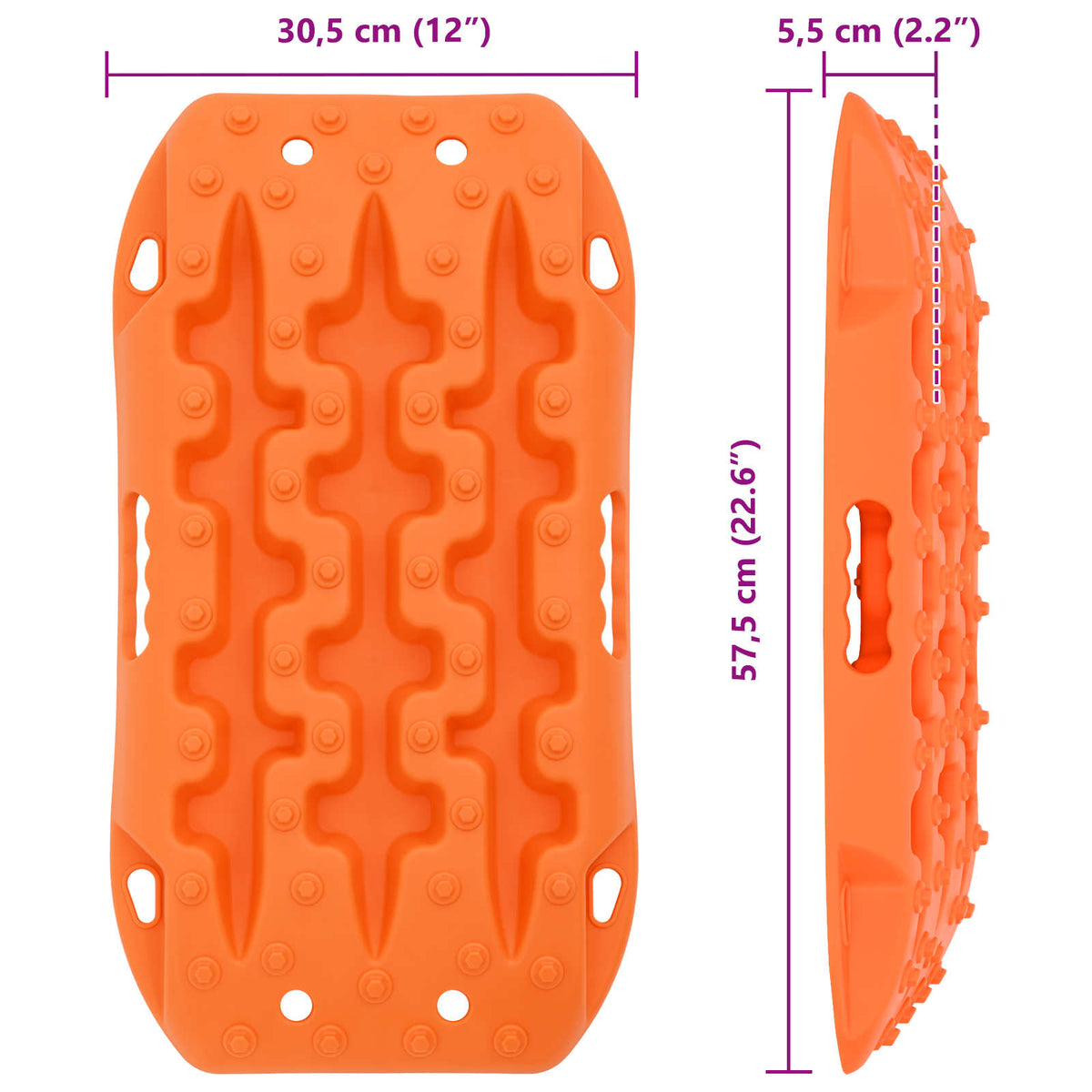 Traction Board 2 stk. Orange 57,5x30,5x5,5 cm Forstærket nylon