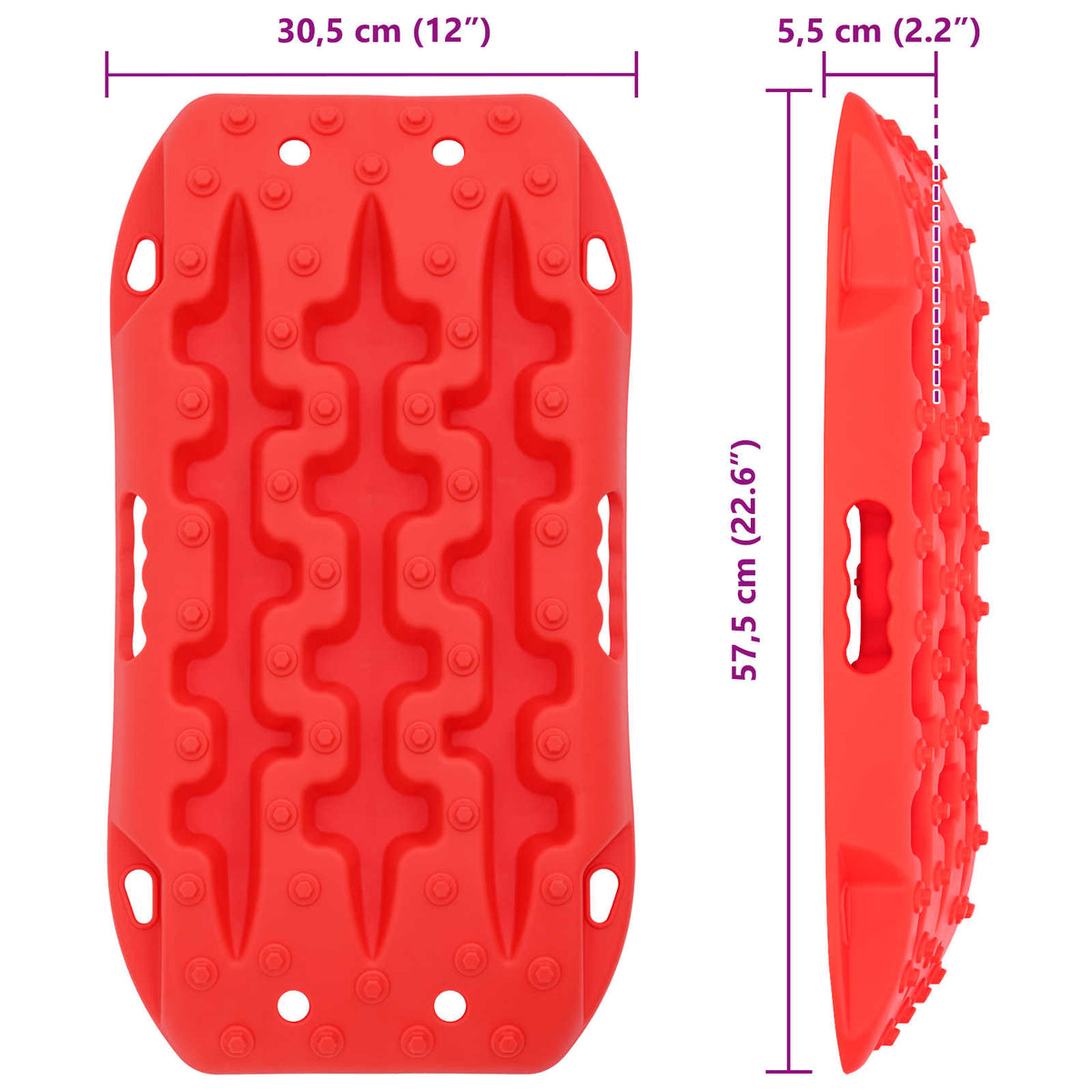 Traction Board 2 stk. Rød 57,5 x 30,5 x 5,5 cm Forstærket nylon