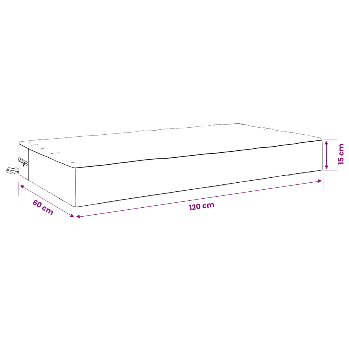 Sædehynde SOEST 100% polyester Lysegrøn 120 x 60 x 15 cm