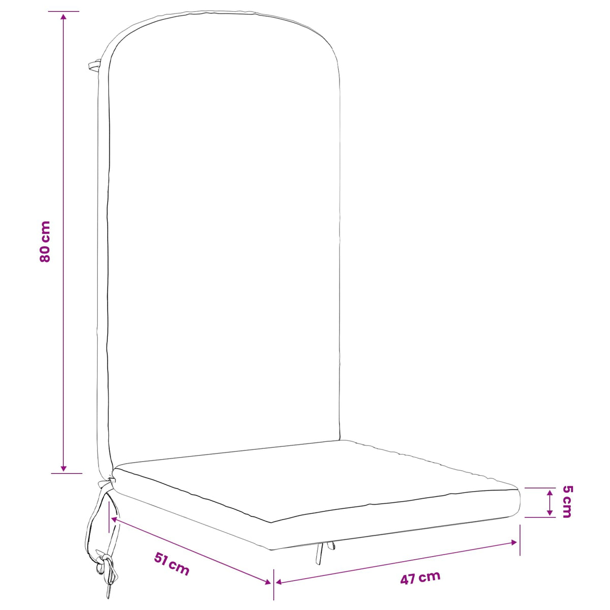 Solseng Pude GEMERT 100% polyester Lyseblå 47 x 131 x 5 cm