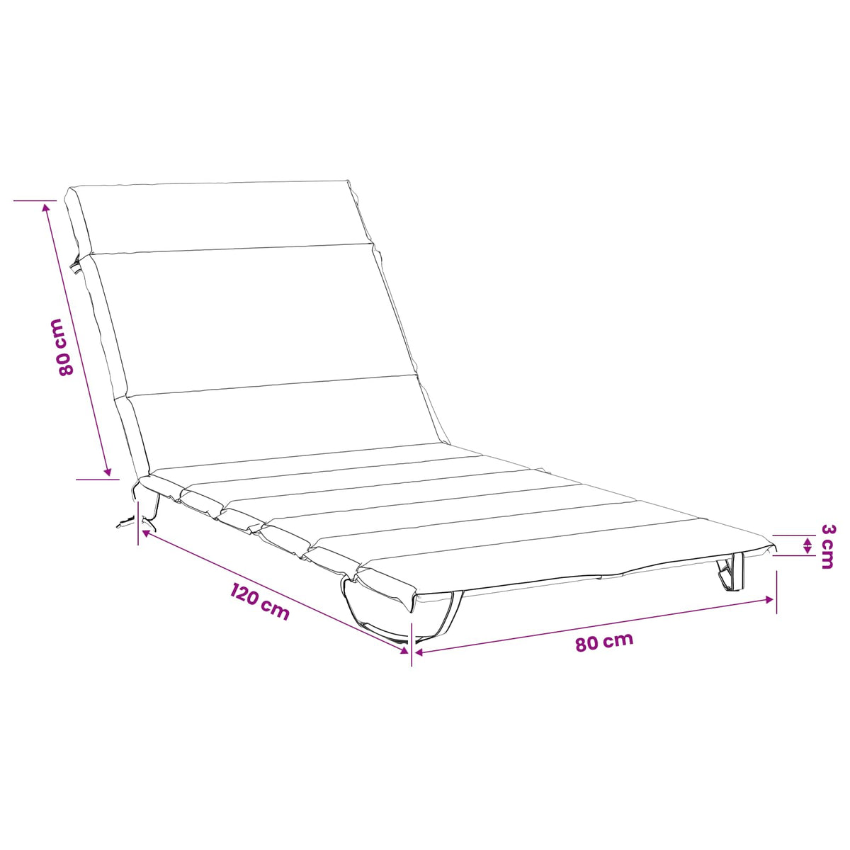 Solseng Pude GEMERT 100% polyester Grøn 200 x 80 x 3 cm