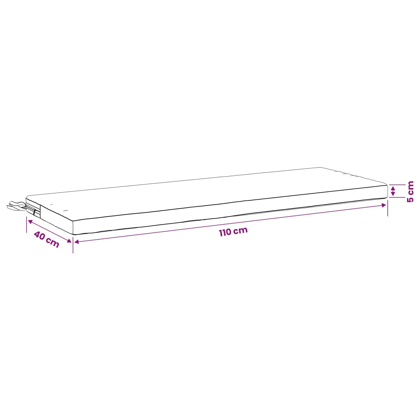 2-delt bænkepude SOEST 2 stk. 100% polyester Bladdesign