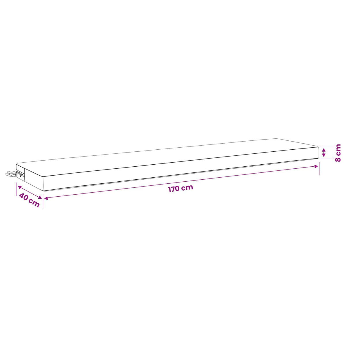 2-delt bænkepude SOEST 2 stk. 100% polyester Mørk blå