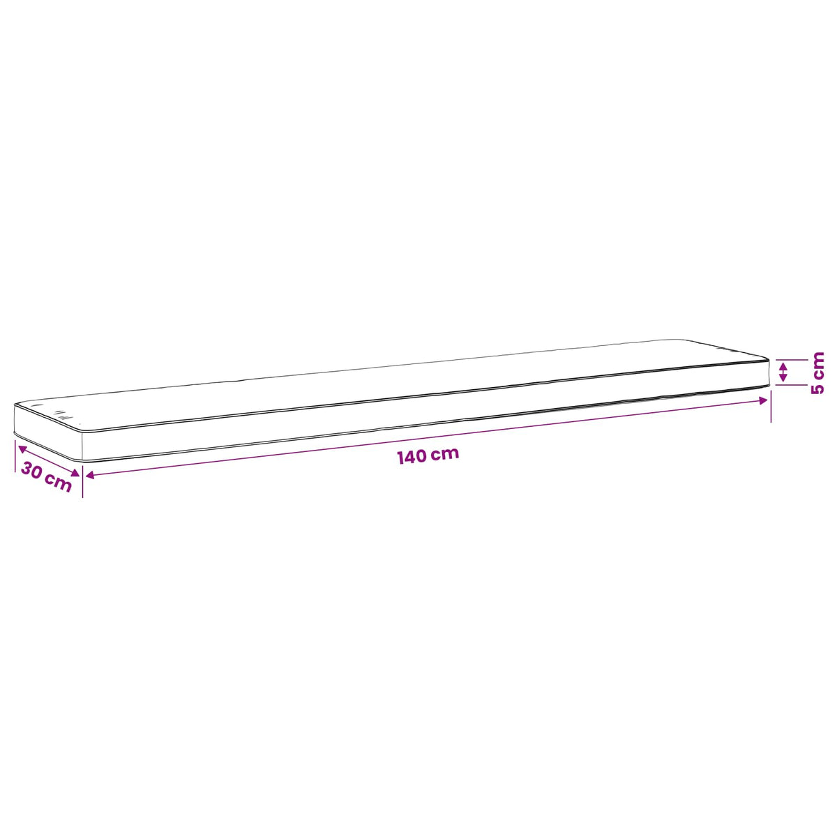2-delt bænkepude VUGHT 2 pcs 100% polyester Hvid